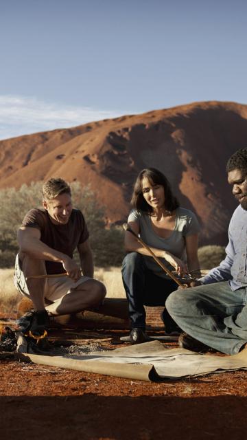 A couple and guides | Uluru Australia | Uluru Rockies | Mossmangor Indigenous Tourism
